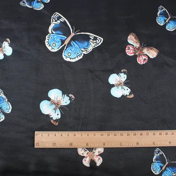1 metru fluture Imitat de Mătase, Tesatura Satin Charmeuse Moale de Mireasa pentru Femei Face Rochie Vara Material