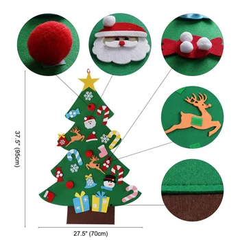 Simțit Pom de Crăciun Cadouri de Anul Nou pentru Copii Jucarii Artificiale Copac Agățat de Perete Ornamente de Craciun pentru Casa