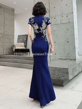 2021 broderie sirena stil chinezesc doamna cheongsam lungi rochie eleganta de mare vestidso vintage red mireasa nunta qipao
