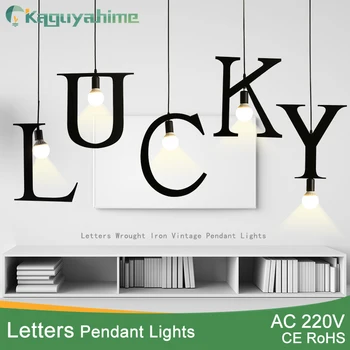Kaguyahime lumini pandantiv E27 DIY lumină scrisoare de Creație de la a la Z Fier hanglamp 100cm Nordic led decor lampi pentru loft living