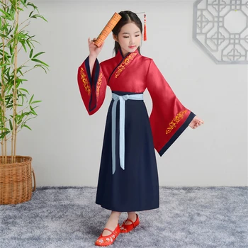 Copii Tradițională Chineză Haine Copii Fete Costume Vechi Dans Popular Hanfu Rochie Pe Scenă Băieții De Cultură Tang Costum