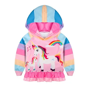 Brand De Top Dungă Unicorni Hanorace New Sosire Pulovere Fete De Toamnă De Primăvară De Moda De Îmbrăcăminte Jachete, Topuri Fete, Camasi