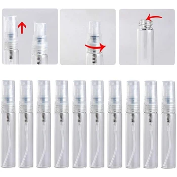 100buc / Lot 4Ml Mici, Rotunde, din Plastic Recipient de Sticla de Parfum Pulverizator Gol Container Cosmetice Pentru Proba