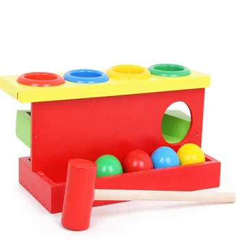 Din lemn de Culoare de Potrivire Montessori Piling Mână Ciocanul Mingea Caseta de Jucărie Părinte-copil Jucarii Interactive de Învățare Educative Jucarii pentru Copii
