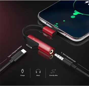 USB de Tip C pentru Jack de 3,5 mm TypeC Audio Splitter Cablu Căști Căști Aux 3.5 Adaptor Incarcator USB-C pentru Xiaomi Mi10 Mix2 Huawei