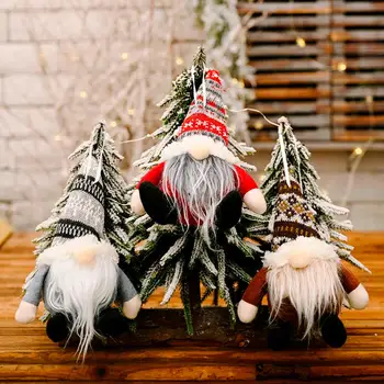 Crăciun Fericit Decoratiuni Creative Cadou De Crăciun Pentru Acasă Fără Chip Pădure În Vârstă Agățat Moș Crăciun Pom De Crăciun Pandantiv