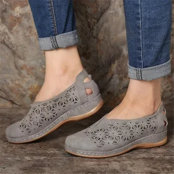 Femeia Vara Vintage, Sandale Pană Catarama Casual De Cusut Femei Pantofi Pentru Femeie Doamnelor Platformă Retro Sandalias Plus Dimensiunea 43