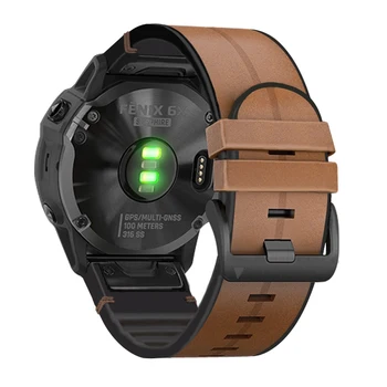 Silicon+Piele Watchband pentru Garmin Fenix 6X 6 Pro Ceas de Eliberare Rapidă Ușor a se potrivi Încheietura Banda de 26 de 22mm Pentru Fenix 5X 5 Plus 3 ore si 3 ore