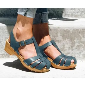 2021 Moda De Vara Femei Pantofi Sandale Închis Toe T-Curea Papuceii Zapatos De Mujer Sandalias De Verano Para Mujer