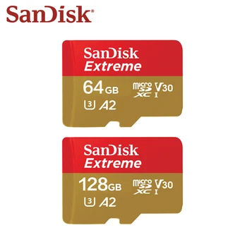 Original SanDisk Extreme Card Micro SD de 64GB, 128GB, 256GB A2 MicroSDXC de Stocare cu Memorie Flash Card pana la 160MB/s TF / Micro SD Card