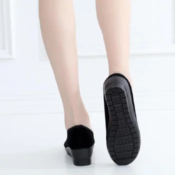 Cresfimix femei de moda pană călcâi negru pantofi de balet doamnelor casual pantofi de dans cool alunecare pe pantofi de primăvară dames schoenen a5489