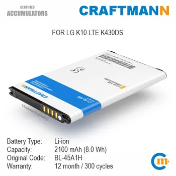 Baterie de 2100mAh pentru LG K10 LTE K430DS (BL-45A1H)