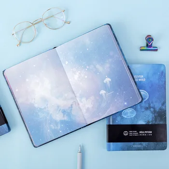 Creative Albastru Meduze Notebook A5 Gol Culoare Desen Arta Ziare Jurnalul De Greu Notă Copertă De Carte Coreeană Papetarie Cadouri