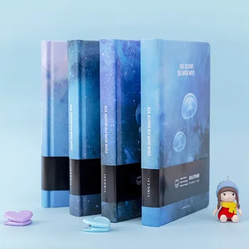 Creative Albastru Meduze Notebook A5 Gol Culoare Desen Arta Ziare Jurnalul De Greu Notă Copertă De Carte Coreeană Papetarie Cadouri