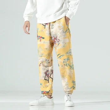 Chineză Stil Retro Print Pantaloni Casual Barbati Haine Harajuku Joggeri Streetwear Piele De Căprioară De Modă Plus Dimensiune Pantaloni Sport 2020 Haine