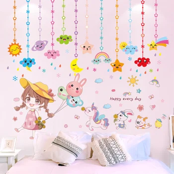 [shijuekongjian] Nori Stele Ornament Autocolant Perete DIY Fata de Animale Baloane Murală Decalcomanii pentru Copii Camera Copilului Decorare Dormitor