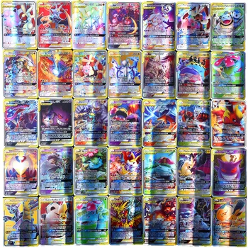 Noi TOMY POKEMON Carte de limba engleză, Versiunea în limba franceză Pokemoni jucării Bătălia de Colectare Joc de luptă GX Tag Echipa Stralucitoare TAG Card