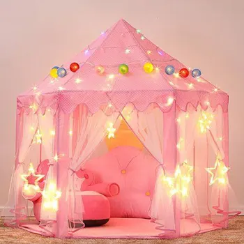Pink Princess pentru Copii Cortul pentru Copii Cort Jucarii Portabil Fete Tipi Infantil, Casa de Copii Vigvam Cort Playhouse Copilul Cort