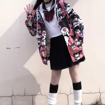 Toamna Drăguț Subțire Hanorace Kpop Femei Bărbați Harajuku Jachete Japonia Hip Hop Hanorac Casual, Pulovere Gotic Topuri Kawaii Hanorace