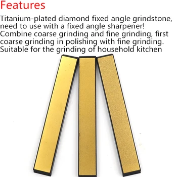 3pcs Titan Placare 240#+600#+1000# Diamant Cuțit de Bucătărie Ascuțit Pietre Gresie Unghi Fix Cuțit de Bucătărie Abrazive Instrument