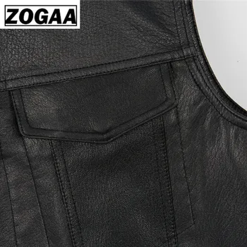 ZOGGA 2020 Barbati Vesta Neagră de Motociclist cu Motocicleta Hip Hop Vesta de sex Masculin Faux din Piele Punk Negru Solid Primăvară fără Mâneci Vestă de Piele