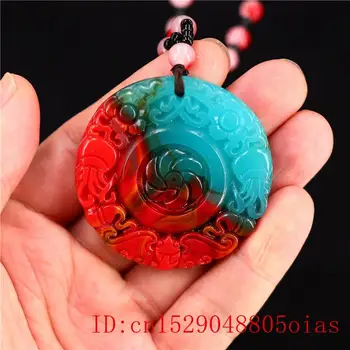 Culoare Jad Liliac Războinic Sculptate Pandantiv Amuleta Naturale Moda Bijuterii Colier Jadeit Cadouri Chineză Farmec