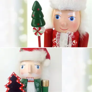 38CM Crăciun din Lemn Papusa spărgător de Nuci spargatorul de Nuci Santa Marionetă Desktop-Decorare Pom de Crăciun Pandantiv Ornamente Decoratiuni