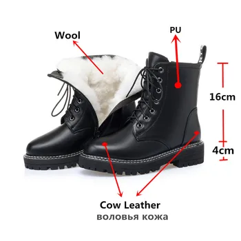 MORAZORA Plus dimensiune 35-43 din piele cizme de zapada pentru femei zip natura lână cald cizme de iarna pentru femei dantela sus glezna cizme de moda
