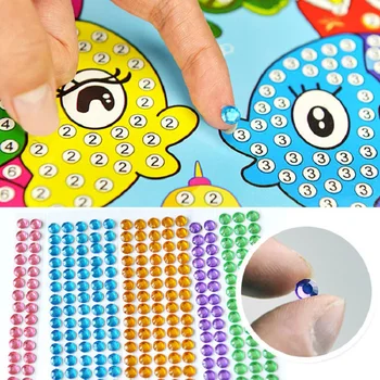 10 buc Creative DIY Diamant, lucrate Manual, Autocolante Cristal Inserați codul Pictura Mozaic Puzzle Autocolante Jucarii pentru Copii de Educație Timpurie Cadou