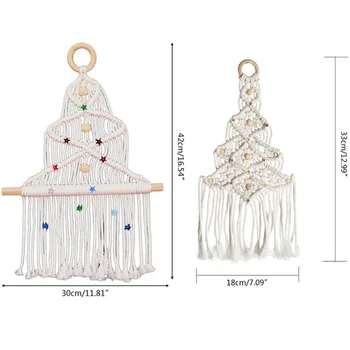 Nordic țesute manual Macrame Tapiserie Pom de Crăciun Agățat Pandantiv Copii Dormitor pentru Copii, Decoratiuni de Perete Acasă Ornamente de Crăciun Cadou