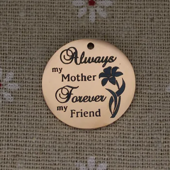 Mereu mama mea pentru totdeauna prietenul meu Farmec din Oțel Inoxidabil Tag-ul Pentru Diy Mama Cadouri Bijuterii