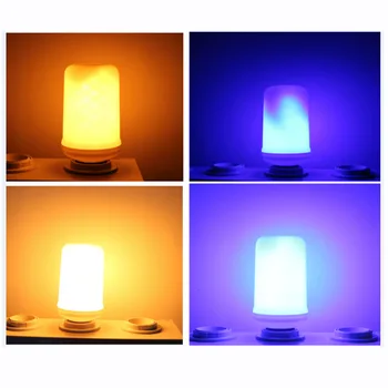 99LEDs E27 Led Flacăra Lămpii 4 Moduri de Fiole cu Efect de Flacără Becuri cu LED-uri pentru Iluminat Acasă Petrecerea de Crăciun de Foc Galben/Albastru Flacără