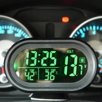 Masina Termometru Digital Ceas Voltmetru 12V 24V Indicator de Temperatură Tensiune Tester Auto Interioare Accesorii Pentru RULOTA Camper Camion