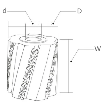 Spirala Cutterhead Sprial de Rindeluit Cap de Tăiere Elicoidale Cutter pentru Ax Mașină 4-Partea Fixa de 6M 80W