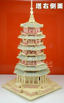 Candice guo! jucărie din lemn 3D puzzle DIY de mână de lucru asambla joc woodcraft kit China de constructii Buddha turn de ziua de nastere cadou de Crăciun