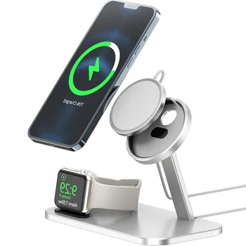Wireless Charging Station Stand Pentru Magsafe iPhone 12 Pro Max Mini incarcator Magsafe Watch-Uita-te la Wireless Charge dock titular