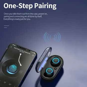 Noul Negru Y50 funcția de Anulare a Zgomotului Căști Bluetooth TWS Wireless Mini Căști In-Ear de Control Buton HD Căști setul cu Cască