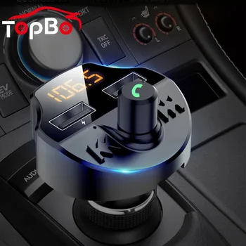 Bluetooth Car Mp3 Player cu Modulator Auto Fm Transmitter Adaptor de Tensiune de la Baterie TF Card Hands-free Dual USB Smart Cip T-66