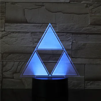 3D Lampa Figura Geometrica Vizuale Efect de Lumina 7 Culori cu Telecomanda pentru Adolescent Senzor Tactil Livrare Rapida Led Noapte Lumina Lămpii