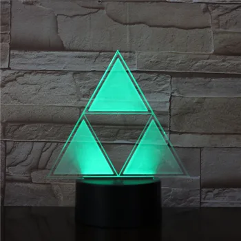 3D Lampa Figura Geometrica Vizuale Efect de Lumina 7 Culori cu Telecomanda pentru Adolescent Senzor Tactil Livrare Rapida Led Noapte Lumina Lămpii