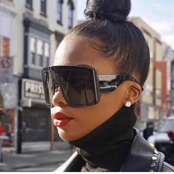 2020 Nou Doamnelor Supradimensionat Ochelari De Soare Patrati Femei Barbati Brand Negru Scut Ochelari De Soare De Sex Feminin Mare Cadru Oculos De Ochelari Unisex