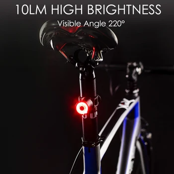 GACIRON USB de Încărcare de Biciclete Coada Lumina lanterna Inteligent de Frânare Senzor Stop MTB Ciclu Rutier din Spate cu Led rezistent la apa Bicicleta Înapoi Lumini