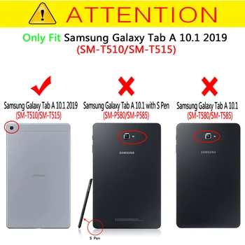 Caz pentru Samsung Galaxy Tab 10.1 SM-T510/T515 Magnetic Suport Pliante de Acoperire pentru Samsung Galaxy Tab 10.1 2019 Caz
