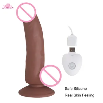 APHRODISIA Silicon 20 De Viteza Vibrator Realistic Dildo Vibrator G-Spot Masaj Moale Dildo cu ventuza Jucarii Sexuale pentru Femei 170309