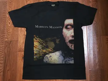Vintage Marilyn Manson Tricou Negru Anarhist Superstar Retipărire
