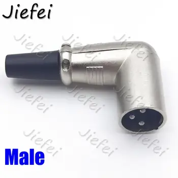 En-gros de 3 Pin XLR de sex Feminin sau Masculin Conector Jack microfon Microfon Cablu Unghi Drept de 90 de Grade 3pin
