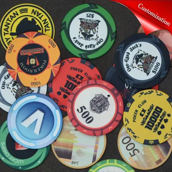 Personaliza Ceramice Chips-Uri De Poker Texas Chips-Uri Profesionale Casino Chips-Uri De Poker Set Rundă Casino Monede Personalizate Petrecere Eveniment Souveni