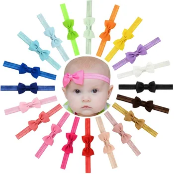 20buc /multe Bomboane de Culoare pentru Copii Banda Arc Panglică Arcuri cu Subțire Hairband Nou-născut Fotografie Recuzită Fete Arc Tiara Headwrap 644