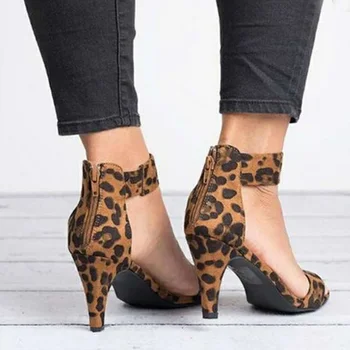 Femei Sandale Sandale De Vara Pantofi Cu Tocuri Înalte, Sandale Femei Cu Toc Subtire Pantofi De Piele De Căprioară Nunta Sandale Doamnelor 2019 Sandalias Mujer