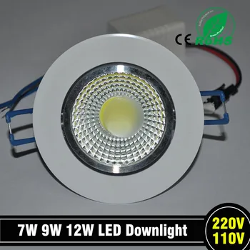 1 pc cele mai Noi 9 W chip de LED-uri COB LED încastrat în tavan corp de iluminat Spot Lampa Alb-Lumina Alb / Calda epistar led lampă